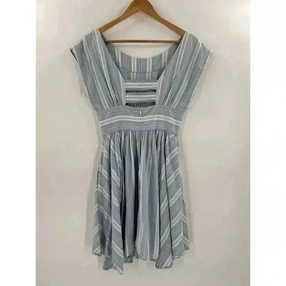 Anthro | Maple by Some Odd Rubies Blue Strip Allegra Women's Casual Dress Size 4 - Picture 3 of 7